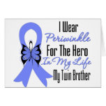 Oesophageal Cancer Ribbon Hero My Twin Brother Greeting Cards