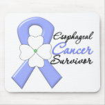 Oesophageal Cancer Survivor Flower Ribbon mousepads