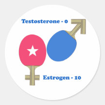 Oestrogen Ping Pong Round Sticker