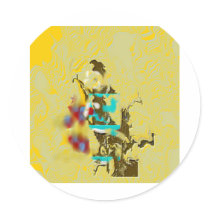 Off Course Round Stickers