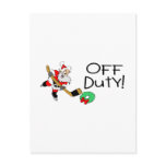 Off Duty Hockey Santa Claus postcards