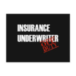 OFF DUTY INSURANCE UNDERWRITER DARK postcards