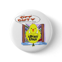 Off Duty Librarian - Worth The Fine Pinback Button