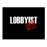 OFF DUTY LOBBYIST DARK POST CARD
