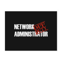 OFF DUTY NETWORK ADMIN DARK POST CARDS