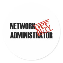 OFF DUTY NETWORK ADMIN LIGHT STICKERS