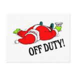 Off Duty Santa Drunk postcards