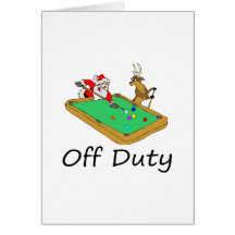 Off Duty Santa (Playing Pool) Greeting Cards