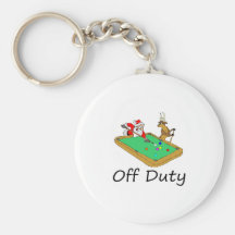 Off Duty Santa (Playing Pool) Key Chains