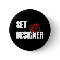 OFF DUTY SET DESIGNER DARK PINBACK BUTTON