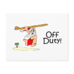 Off Duty Surfing Santa postcards