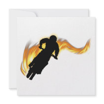 Off Road Dirt Bike with Flames Personalized Announcements