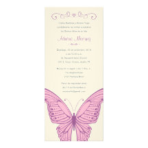 Off-White & Purple Butterfly Quinceanera Invite