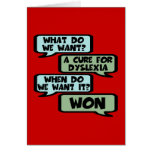Offensive dyslexia slogan greeting card
