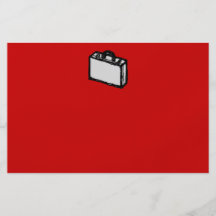Office Briefcase or Travel Suitcase. Sketch. Red Personalized Flyer