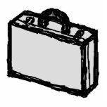 Office Briefcase or Travellers Suitcase. Sketch. photo sculptures