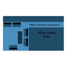 Office Furniture Business Card, Blue