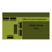 Office Furniture Business Card, Olive Green