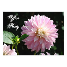 Office Party Invitation Cards custom Dahlia Flower