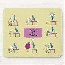 Office Pilates mousemat, yellow Mousepads