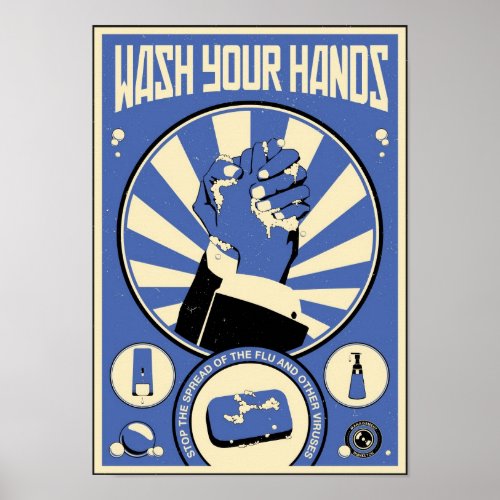 Office Propaganda: Wash your hands (blue) zazzle_print