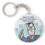 Office Sick Days Keychain