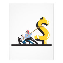 Office Workers Pulling Down Dollar Announcement