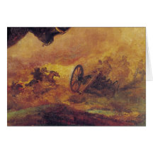 Officer of the Hussars, detail of cannon on Greeting Card