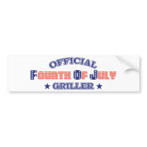 Official 4th Of July Griller Bumper Sticker