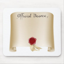 Official certificate scroll mouse pad