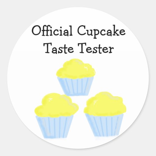 Official Cupcake Taste Tester Round Sticker