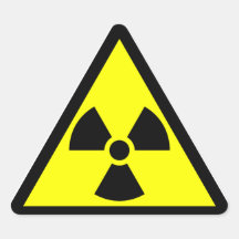 Official radioactive trefoil symbol triangle sticker