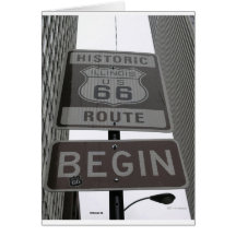 Official Route 66 begin sign Greeting Card