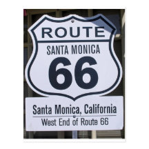 Official Route 66 end sign santa monica Post Card