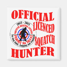 Official squatch hunter refrigerator magnet