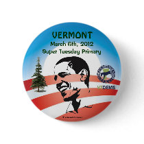 Official Vermont for OBAMA 2012 political pinback 