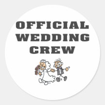 Official Wedding Crew Round Sticker