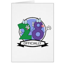 Officially 28 Birthday Banner Greeting Card