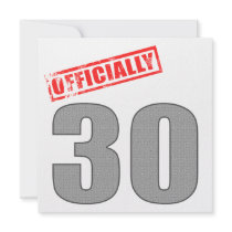 Officially 30 Birthday Gifts Personalised Invites