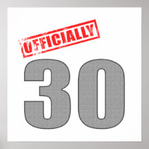 Officially 30 Birthday Gifts Posters