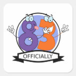 Officially 83 Birthday Banner. Square Sticker