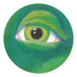 Ogre green eye dinosaur frog lizard painting art stickers