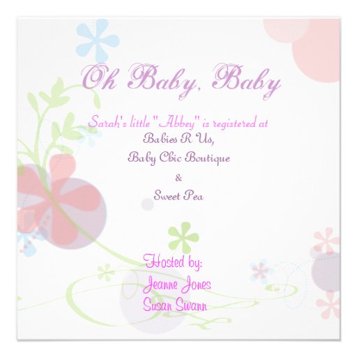 Oh Baby Baby Shower Square Invitation