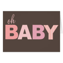 Oh Baby Girl Modern Baby Thank You Note Card