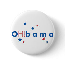 OH!bama - Blue & Red Stars Pinback Button