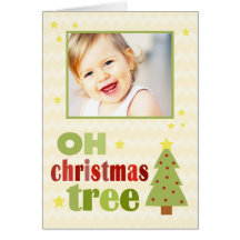 OH Christmas Tree Chevron Folded Christmas Card
