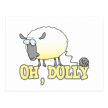oh dolly funny cloned yarn sheep postcard