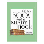 Oh for a book and a shady nook postcard
