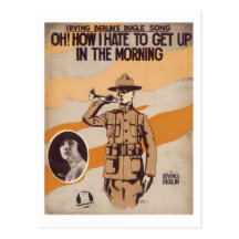 Oh! How I Hate To Get Up In The Morning Songbook C Postcard