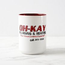 OH-KAY Plumbing & Heating (Distressed) Coffee Mugs